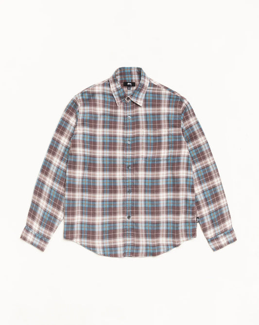 STUSSY MATTHEW PLAID SHIRT BROWN