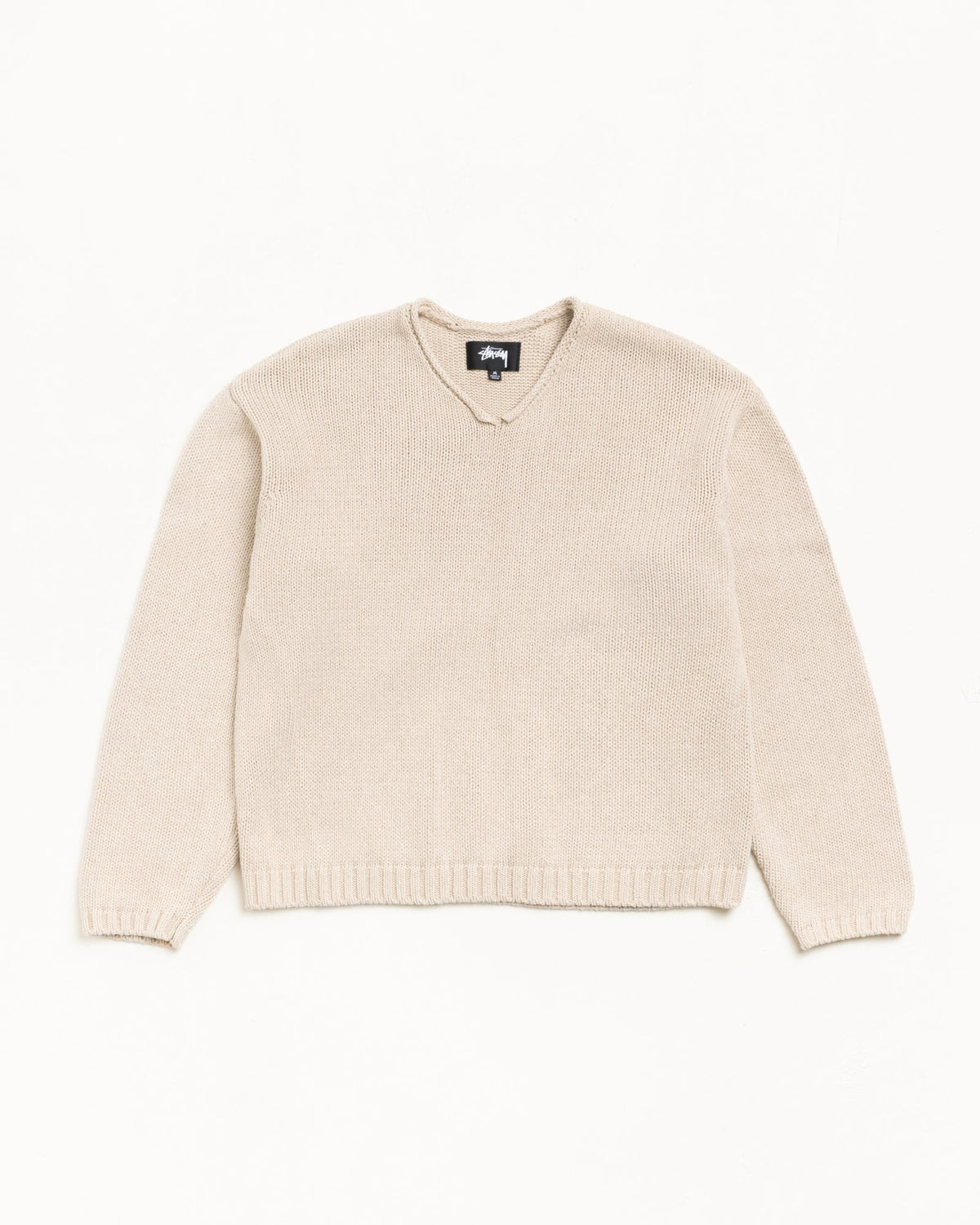 STUSSY ROLL V NECK SWEATER