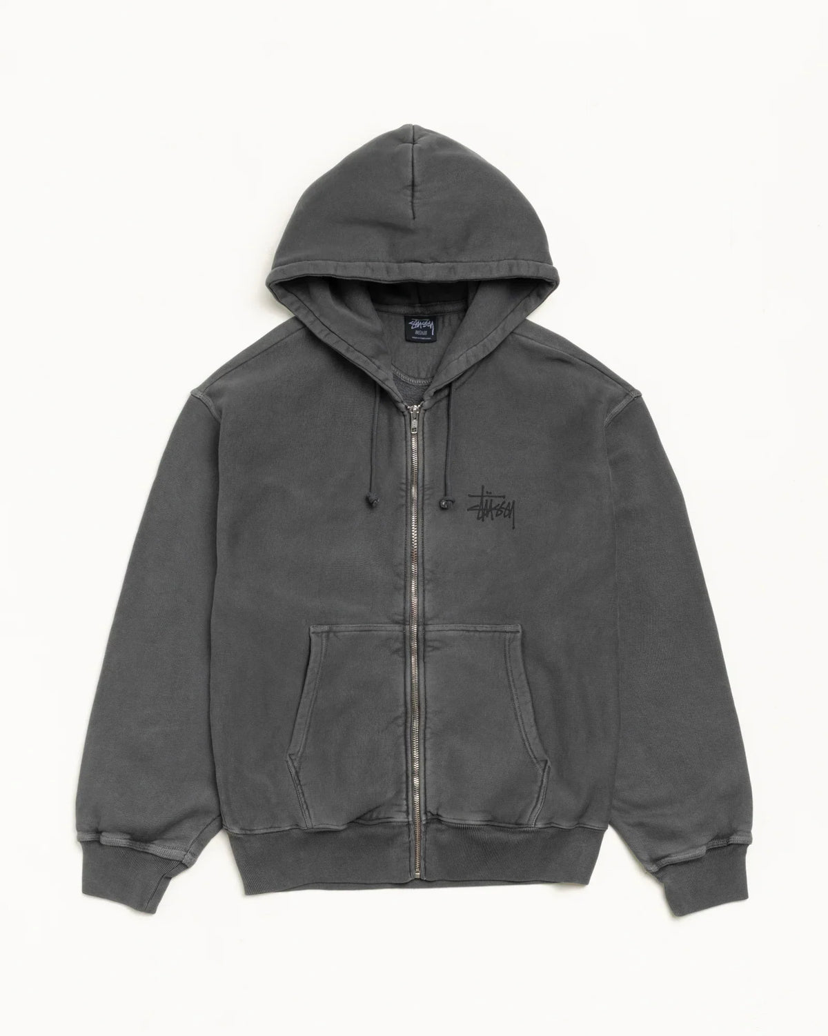 BASIC STÜSSY ZIP HOODIE PIGMENT DYED