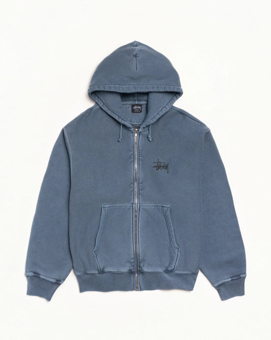 BASIC STÜSSY ZIP HOODIE PIGMENT DYED