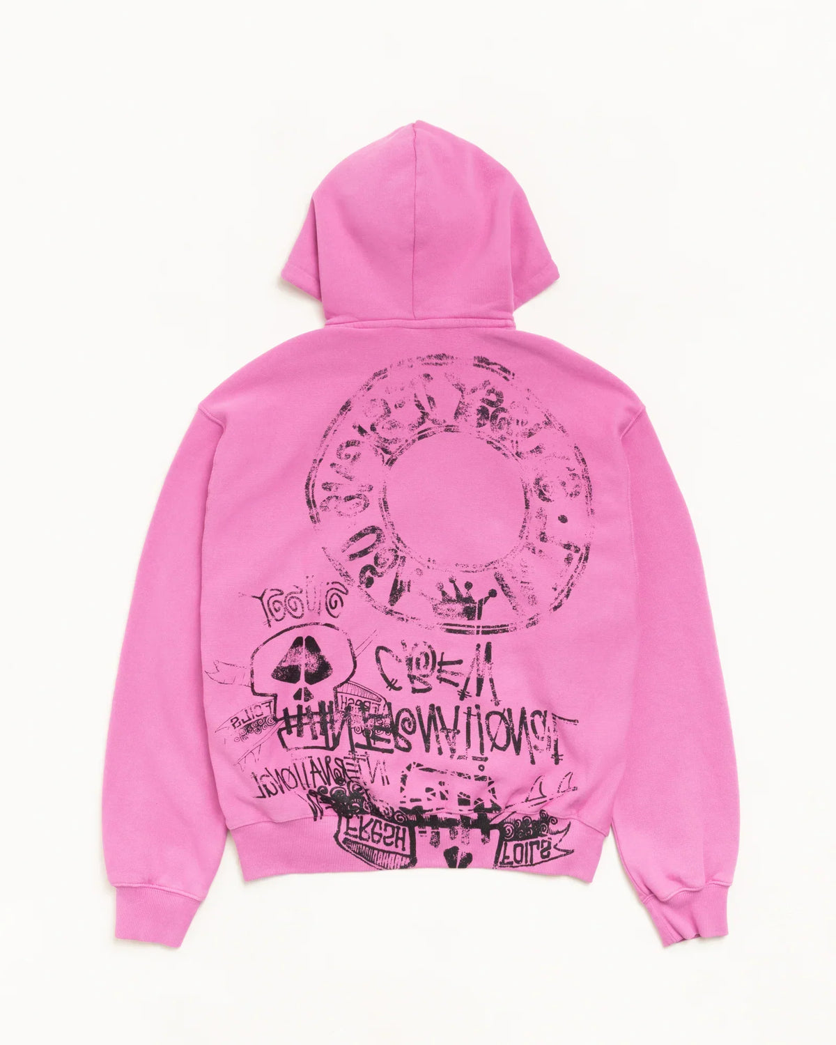 STUSSY SKULLS ZIP HOODIE PIGMENT DYED