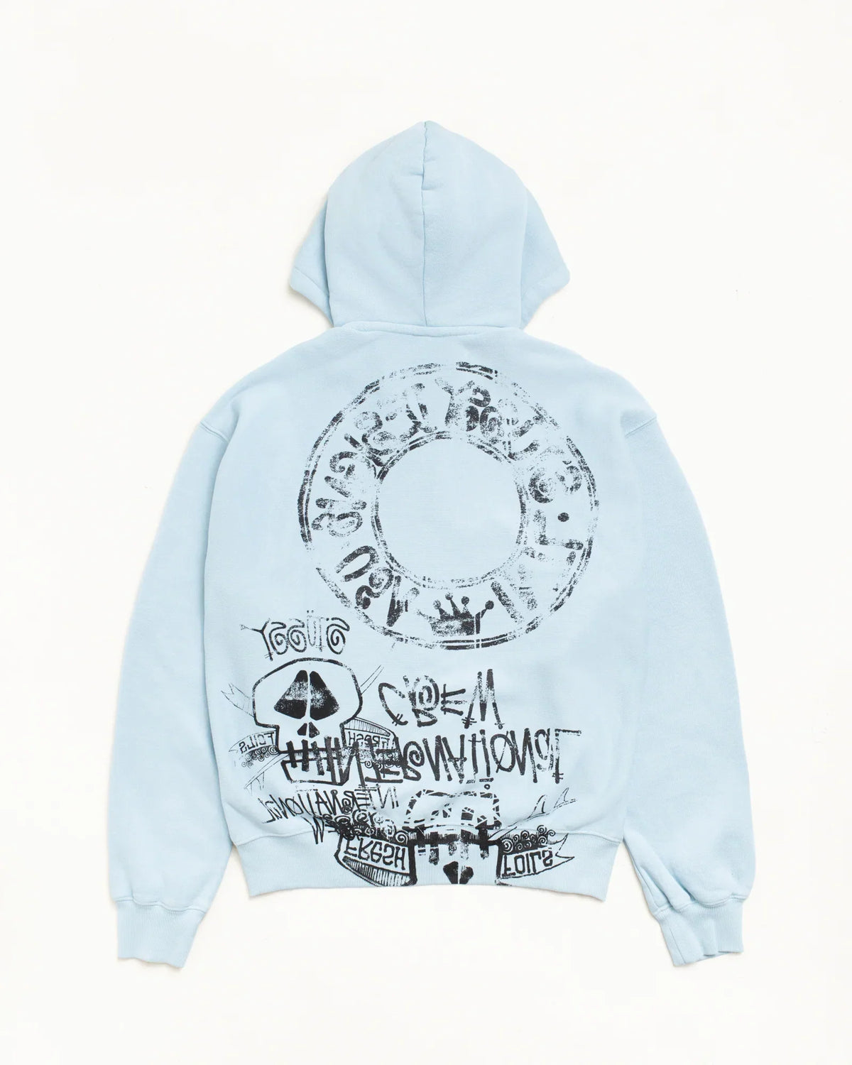 STUSSY SKULLS ZIP HOODIE PIGMENT DYED