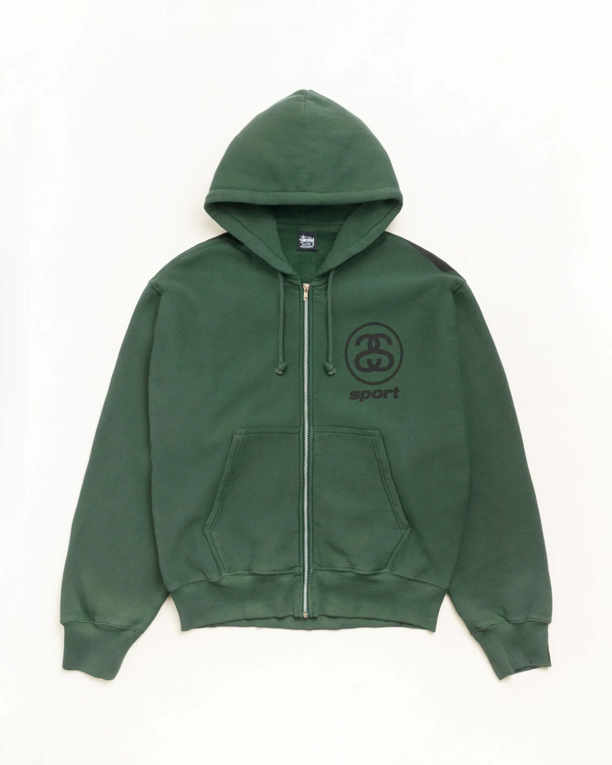 STUSSY LINK SPORT ZIP HOODIE GARMENT DYED